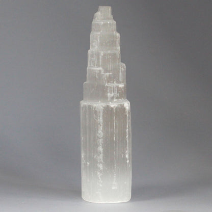 Authentic Natural Selenite Tower - 20 cm perspective detail 2 showcasing clean geometry and natural material finishes