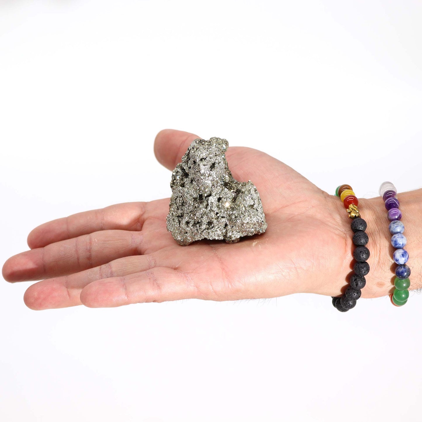 Authentic Peruvian Pyrite - First Grade Large Size- (approx 100-135gm 55-65mm) perspective detail 3 showcasing clean geometry and natural material finishes