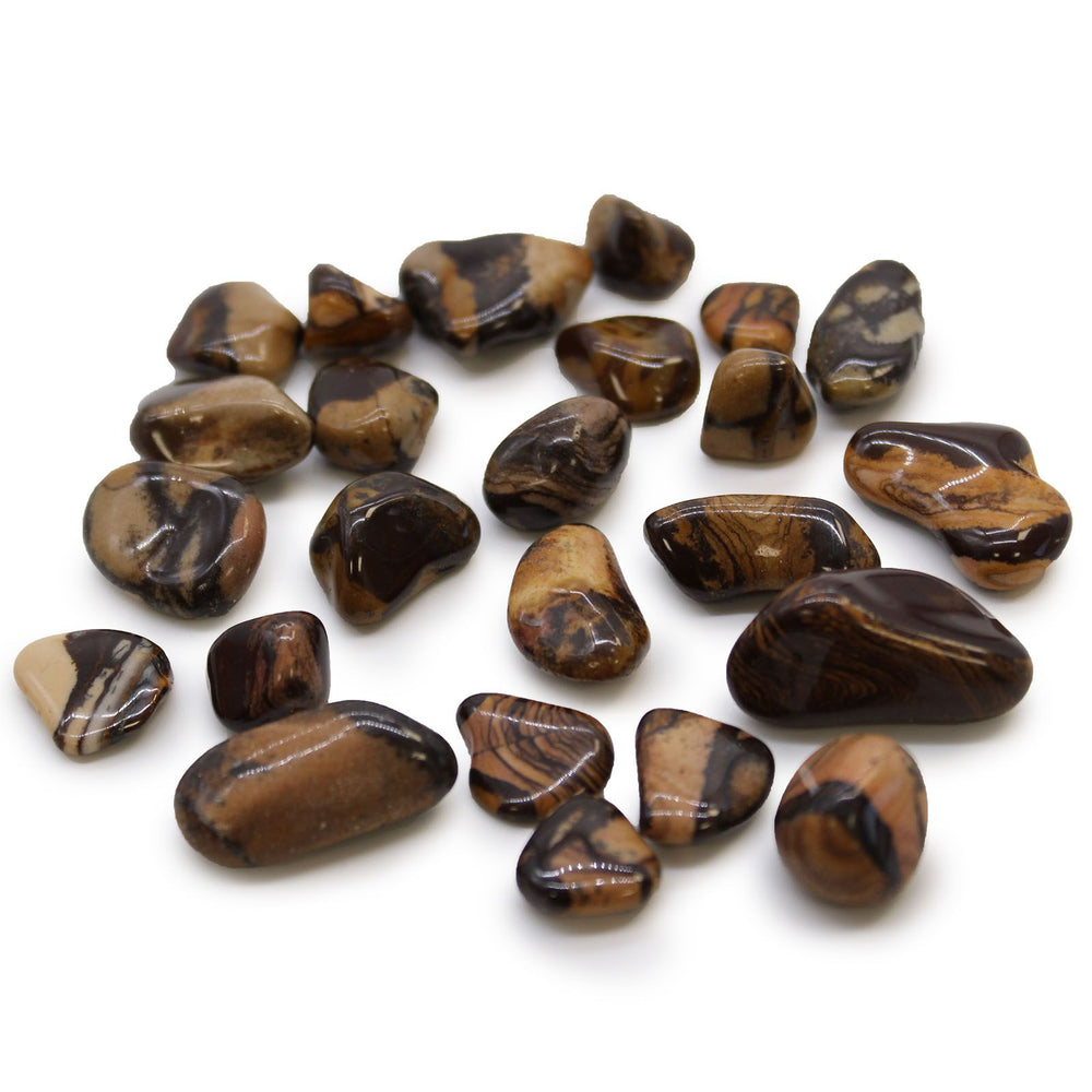 Authentic Bag of 24 Small African Tumble Stones - Picture Nguni showcasing clean geometry and natural material finishes
