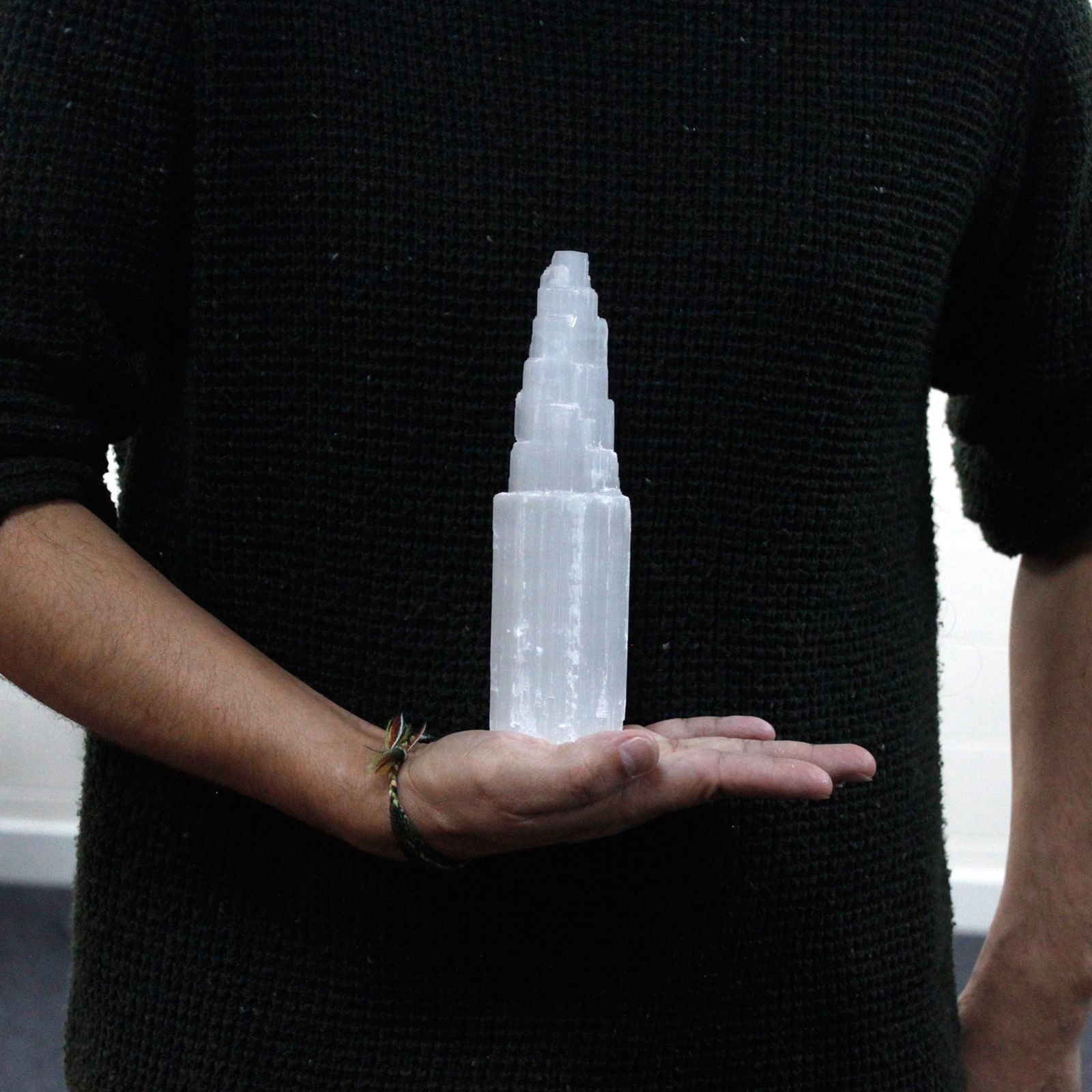 Authentic Natural Selenite Tower - 20 cm perspective detail 4 showcasing clean geometry and natural material finishes