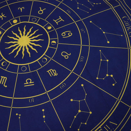 Authentic Tarot Reading Cloth – Zodiac Wheel perspective detail 9 showcasing clean geometry and natural material finishes