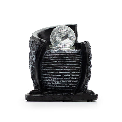 Authentic Tabletop Water Feature – 15×13×20cm – Water Pot & Crystal Ball showcasing clean geometry and natural material finishes