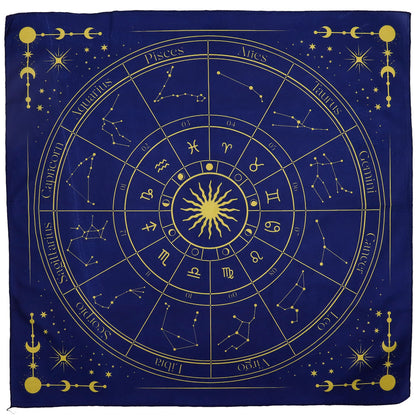 Authentic Tarot Reading Cloth – Zodiac Wheel perspective detail 6 showcasing clean geometry and natural material finishes