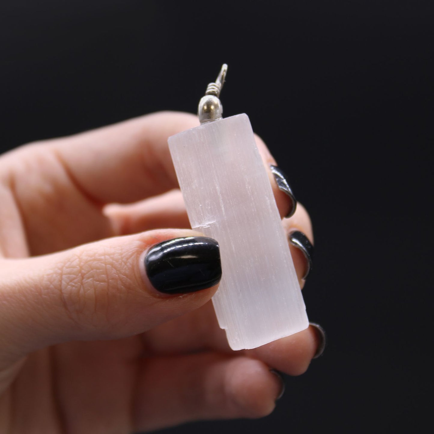 Authentic Selenite Natural Pendant perspective detail 7 showcasing clean geometry and natural material finishes