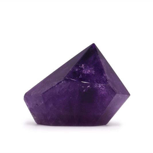 Authentic Medium Rich Colour Amethyst Points (approx 5.5-6.5cm) showcasing clean geometry and natural material finishes