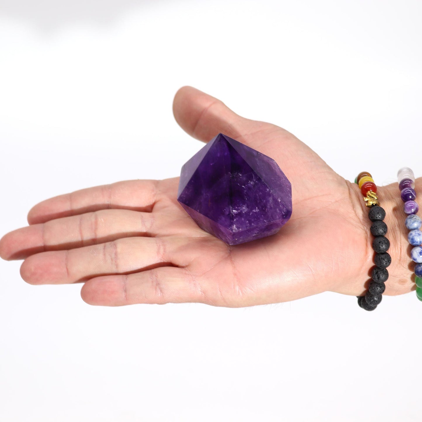 Authentic Medium Rich Colour Amethyst Points (approx 5.5-6.5cm) perspective detail 2 showcasing clean geometry and natural material finishes