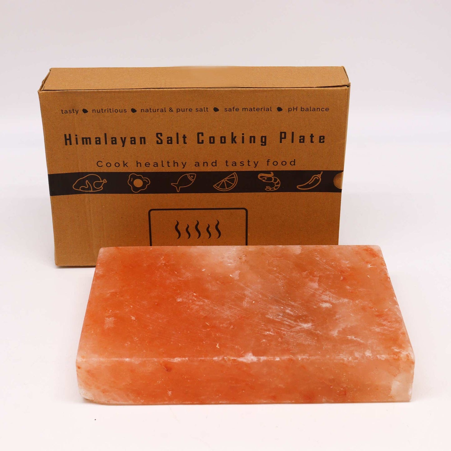 Authentic Himalayan Salt Cooking Plate - Rectangle - 30x20x5cm perspective detail 3 showcasing clean geometry and natural material finishes