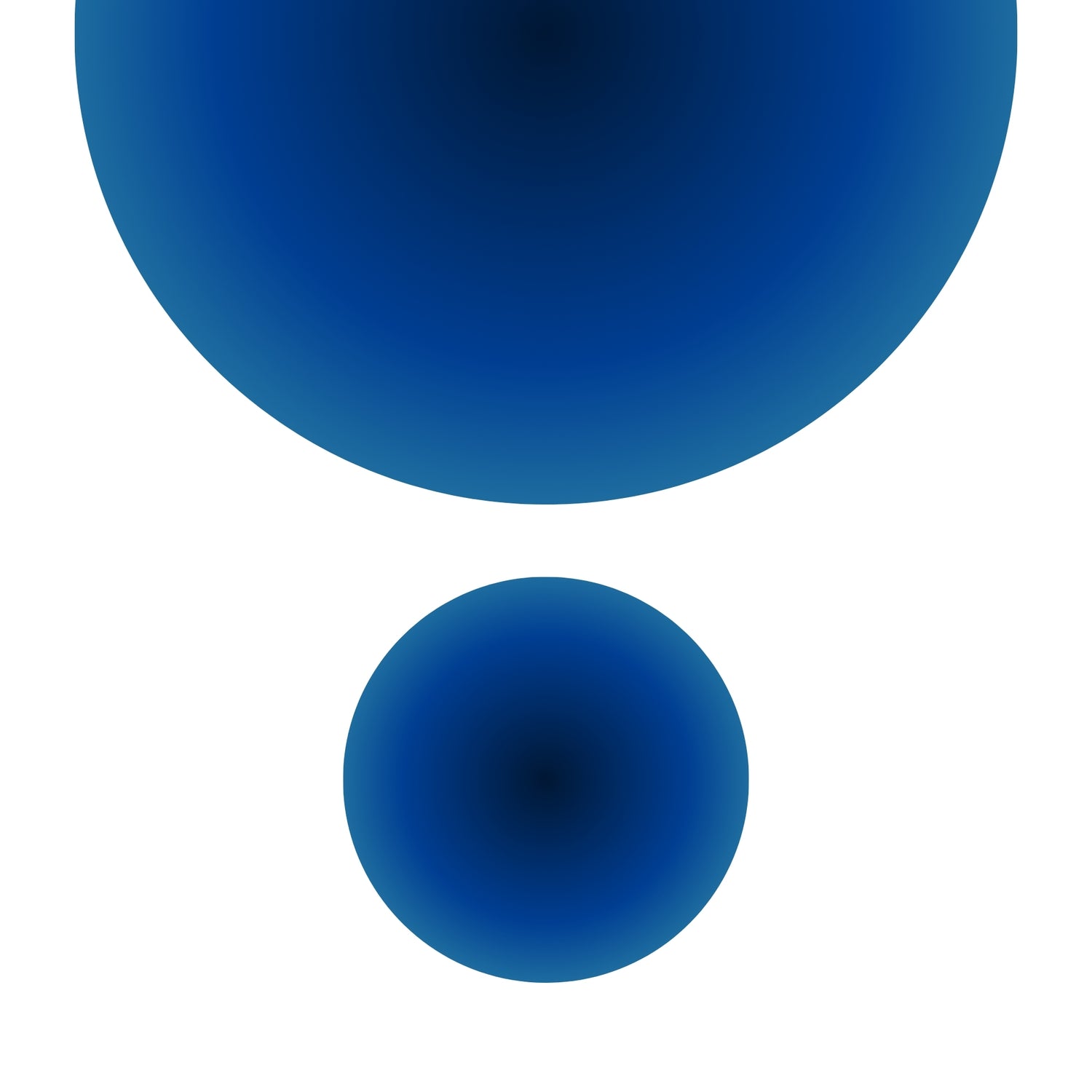 Two blue circles on a white background