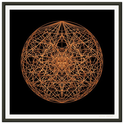 unified 10 copper geometry art print on black background
