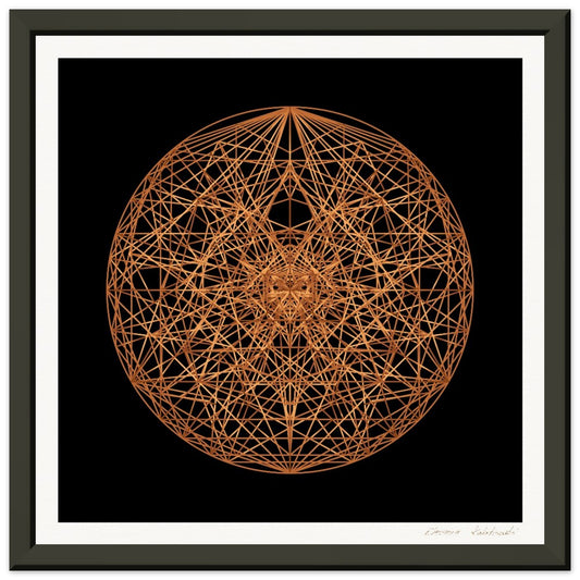 unified 10 copper geometry art print on black background